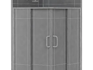 H Framed Square Shower Enclosure With Base 3D Model