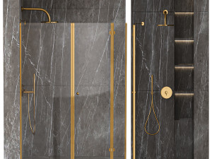 Shower cabin with partition 01 Model 3D