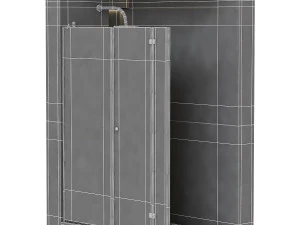 Shower cabin with partition 01 3D Model