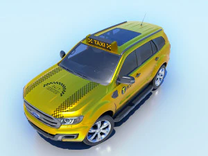 High-Poly 3D Taxi Model - Realistic and Detailed for Professionals 3D Model