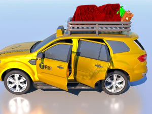 High-Poly 3D Taxi Model - Realistic and Detailed for Professionals 3D Model