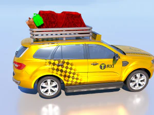 High-Poly 3D Taxi Model - Realistic and Detailed for Professionals 3D Model