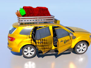 High-Poly 3D Taxi Model - Realistic and Detailed for Professionals 3D Model