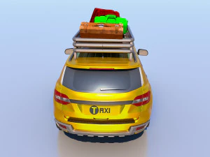 High-Poly 3D Taxi Model - Realistic and Detailed for Professionals 3D Model