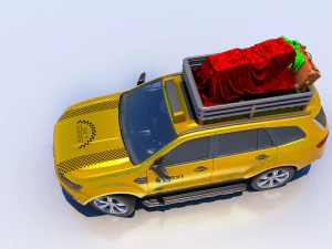 High-Poly 3D Taxi Model - Realistic and Detailed for Professionals 3D Model