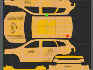 High-Poly 3D Taxi Model - Realistic and Detailed for Professionals 3D Model
