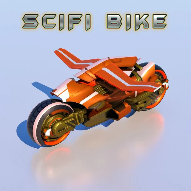Sci-Fi Bike Tron high and low poly combo 3D Model .c4d .max .obj .3ds .fbx .stl .blend 