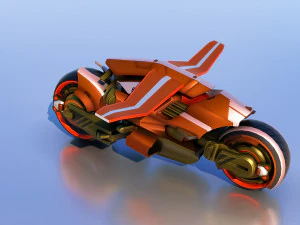 Sci-Fi Bike Tron high and low poly combo 3D Model