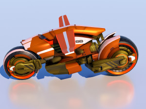 Sci-Fi Bike Tron high and low poly combo 3D 模型