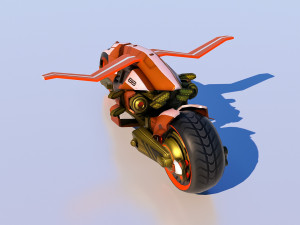 Sci-Fi Bike Tron high and low poly combo 3D 模型