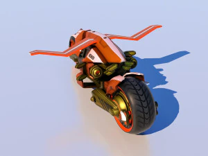 Sci-Fi Bike Tron high and low poly combo 3D Model