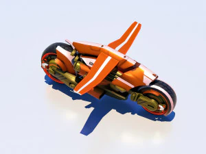 Sci-Fi Bike Tron high and low poly combo 3D Model