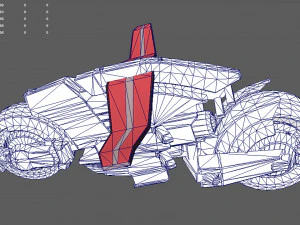 Sci-Fi Bike Tron high and low poly combo 3D Model