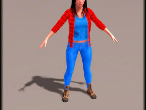 Gangster Lady 3D Model