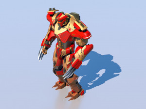 High Poly Hero Robot Rigged and Textured Modelo 3D