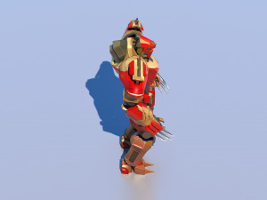 High Poly Hero Robot Rigged and Textured Modelo 3D