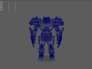 High Poly Hero Robot Rigged and Textured 3D Model