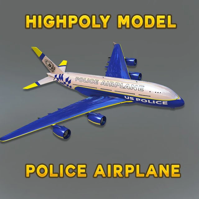 Elite Police Aircraft 3D Model .c4d .max .obj .3ds .fbx .stl .blend 