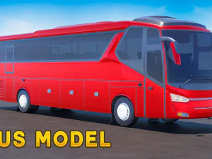 Premium high-poly stadsbus - realistisch en gedetailleerd 3D Model