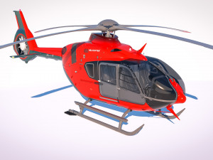 of Airbus Helicopter H135 with cockpit and interior Modèle 3D