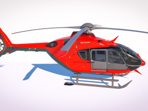 of Airbus Helicopter H135 with cockpit and interior Modèle 3D