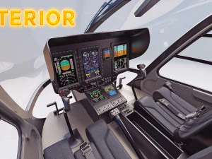 of Airbus Helicopter H135 with cockpit and interior 3D Model