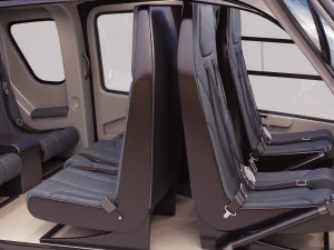 of Airbus Helicopter H135 with cockpit and interior 3D Model