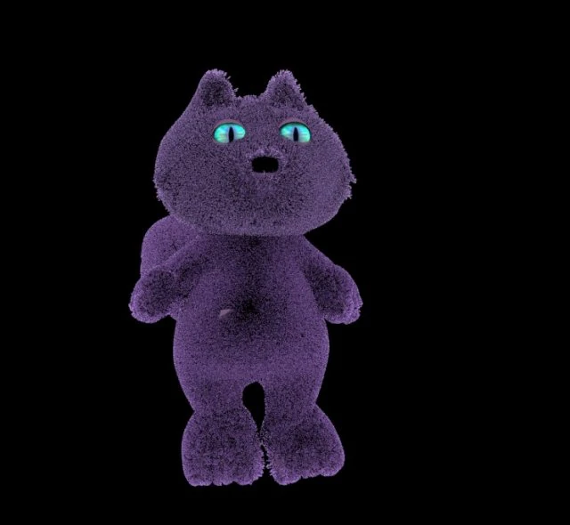 Furry cat 3D Model .c4d .max .obj .3ds .fbx .stl .blend 