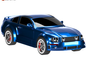 Mustang Shelby GT 500 Cupe 2014 3D Model