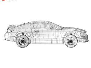 Mustang Shelby GT 500 Cupe 2014 3D Model