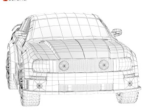 Mustang Shelby GT 500 Cupe 2014 3D Model