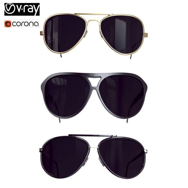 SUNGLASSES PACKAGE NO 1 3D Model .c4d .max .obj .3ds .fbx .stl .blend