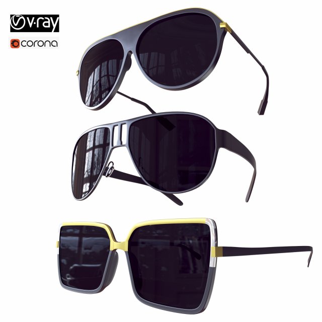Sunglasses Package No 2 Modèle 3D .c4d .max .obj .3ds .fbx .stl .blend 