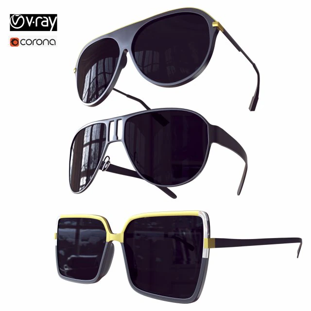 Sunglasses Package No 2 3D Model .c4d .max .obj .3ds .fbx .stl .blend 