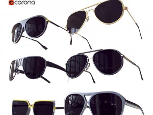 Paket Kacamata Hitam No 3 Model 3D