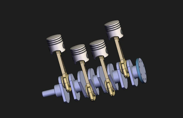 4 सिलेंडर इंजन 3D मॉडल .c4d .max .obj .3ds .fbx .stl .blend 