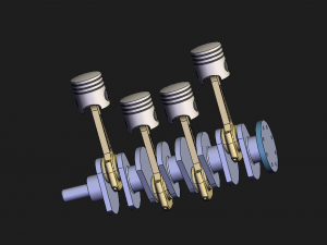 4 Cylinder Engine 3D मॉडल