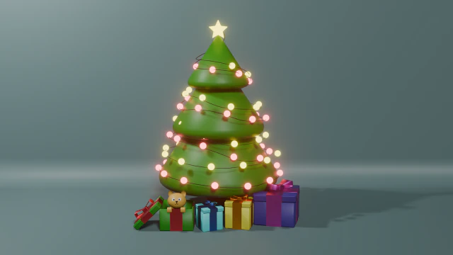 Christmas tree 3D Model .c4d .max .obj .3ds .fbx .stl .blend 