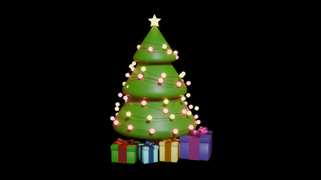 Christmas tree 3D Model .c4d .max .obj .3ds .fbx .stl .blend