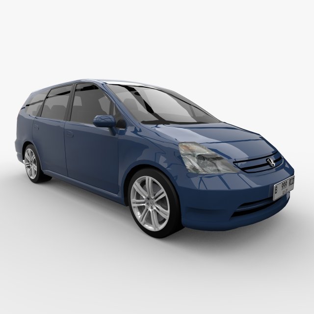 HONDA STREAM RN1 2001 3D Model .c4d .max .obj .3ds .fbx .stl .blend