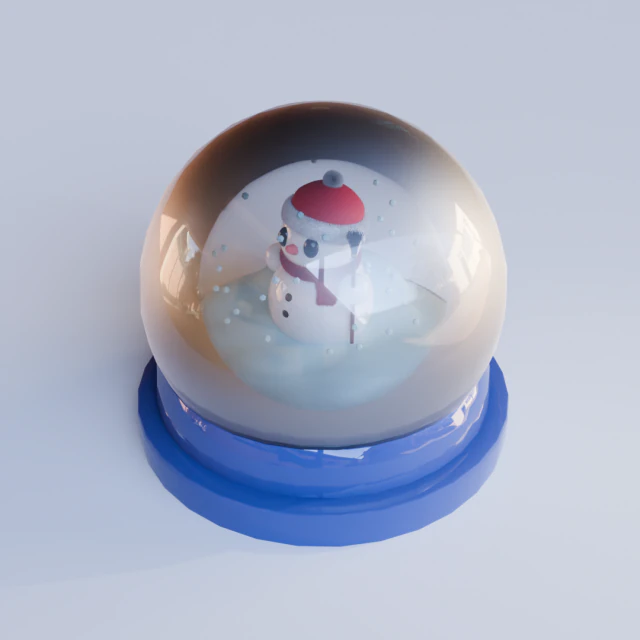 Snow globe with a snowman 3D Model .c4d .max .obj .3ds .fbx .stl .blend