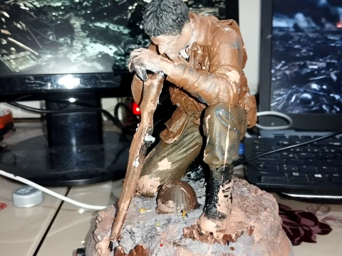 WWII American Soldier Memorial Diorama STL 3D Print Model