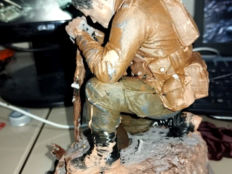WWII American Soldier Memorial Diorama STL 3D Print Model