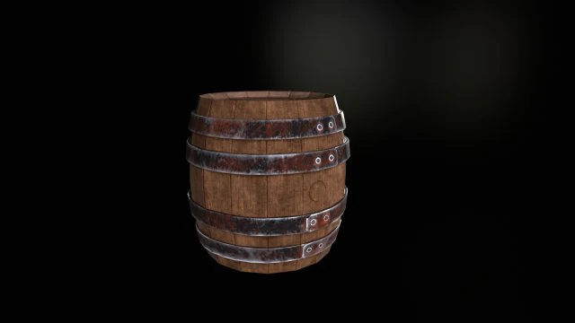Barrel PBR 3D Model .c4d .max .obj .3ds .fbx .stl .blend 