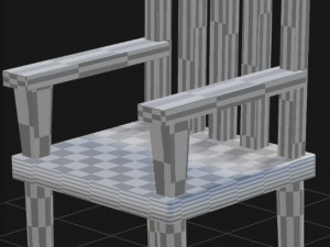 Gold themed patterned wooden chair Model 3D
