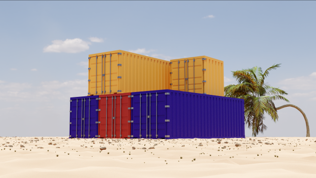 Ship container 3D Модель .c4d .max .obj .3ds .fbx .stl .blend 