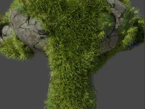 Old wooden house with ivy and moss genrateres 3D Model