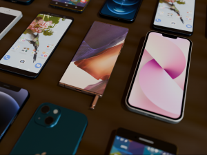 Smart phones set 3D Модель