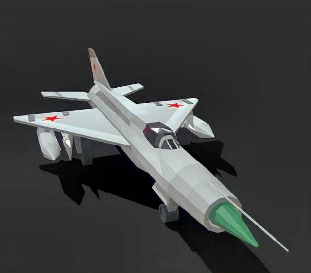 Low-poly MIG-21 Modelo 3D .c4d .max .obj .3ds .fbx .stl .blend 
