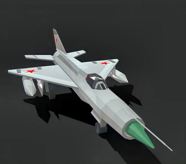 Low-poly MIG-21 3D Model .c4d .max .obj .3ds .fbx .stl .blend 